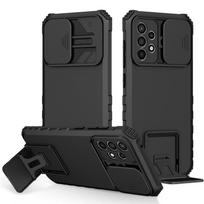 Skirta Samsung Galaxy A52 5G dėklas su slankiojančia kameros apsauga, telefono dėklai, skirti Samsung A52 A72 A 72 52 S A52S SM-A525F/DS, su stoveliu For Galaxy A72 5G juoda