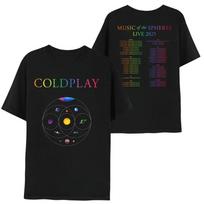 2025 Klasikiniai Coldplay Grupės Marškinėliai Britų Roko Muzika Vyriški ir Moteriški Laisvalaikio Marškinėliai Trumpomis Rankovėmis Medvilniniai Viršūnės Vasariniai Drabužiai XL black