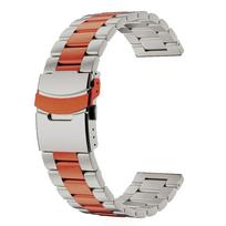 Juoda Oranžinė Nerūdijančio Plieno Apyrankė Huawei Watch 4 4 Pro Ultimate Prabangi Metalinė 22mm Dirželis Huawei Watch GT 3 GT 4 GT 5 Pro Huawei GT 3 46mm white