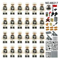 MOC Antrojo pasaulinio karo karinės serijos lauko pajėgų minifigūrėlės statybinių blokelių žaislai