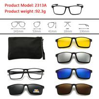 6 viename akiniai nuo saulės vyrams, moterims, magnetiniai prisegami akiniai, optiniai rėmeliai pagal receptą, magnetiniai spaustukai Polarized lens gray