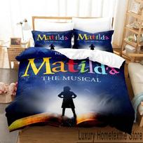 3D Spausdintas Matilda Muzikinis Patalynės Komplektas Berniukams Mergaitėms Twin Queen King Dydžio Antklodės Užvalkalas Pagalvės Užvalkalas Lovos Berniukai Suaugęs 70x133cm 2pcs blue
