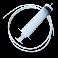 Fridge Drain Cleaning Set: 5-Piece Unclogger, Brush, Deodorizer & Syringe Tube white