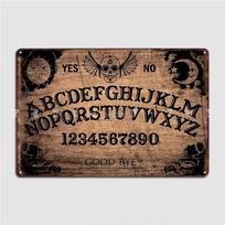 Klasikinis Ouija lentos plakatas Metalinė plokštelė Dizaino klubas Namų sieninė plokštelė Sieninis skardos ženklas Plakatai 20x30cm（7.8x11.8inch） black
