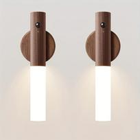 2 vnt. išmanusis įkraunamas magnetinis jutiklis USB LED naktinis šviestuvas - žmogaus kūno jutiklis, sieninis ir belaidis sieninis šviestuvas judesiui aptikti, miegamasis 2pcs