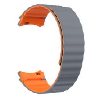 Silikoninė magnetinė juosta be tarpų, skirta Samsung Galaxy Watch 7/FE/6/5/4/Classic 40mm 44mm 5Pro, sportinis apyrankė Galaxy Watch 6 4 Classic 43/47mm For Watch 5 Pro 45mm gray