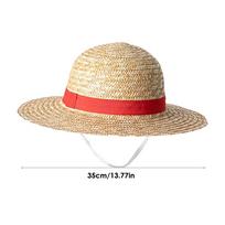 Šiaudinė kepurė Anime Cosplay Rekvizitas Luffy kepurė Vaidmenų žaidimas Vasarinės šiaudinės kepurės Scenos pasirodymų aksesuarai Suaugusiųjų Unisex Skrybėlė nuo saulės beige