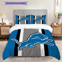 Detroit Lions Pattern Bedding Quilt Set Quilt Cover Pillowcase Home Decoration Birthday Gift (1 * duvet cover + 2 * pillowcase, without core) 140x200cm
