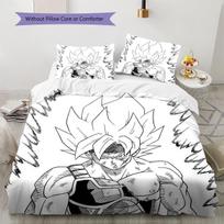 Son Goku Rašto Patalynė, Antklodės Komplektas Antklodės Užvalkalas Pagalvės Užvalkalas Namų Gimtadienio Dovana (1 * antklodės užvalkalas + 2 * pagalvės užvalkalai, be šerdies) 135x200cm gray