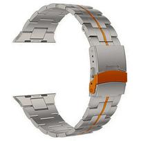Metal Titanium Bracelet for Apple Watch Band Ultra 2 49mm 44mm 45mm 46mm Business Men Straps for iWatch 10 9 8 7 6 5 4 SE Correa 44mm(Series 6 5 4) gray