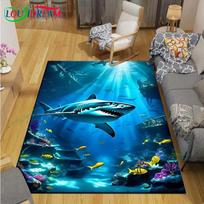 Madingas 3D ryklių kilimas svetainei, namų sofos dekoravimui, vaikų žaidimų dekorui, grindų kilimėlis, jogos kilimėlis, didelis kilimas 60x 90cm