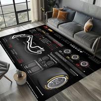 Formulės 1 automobilių sporto temos dekoro kilimėlis lenktynių mylėtojo kilimėlis F1 Imola Monaco trasos grandinės spausdintas keturių metų laikų kilimas kambario sofai 40cm by 60cm