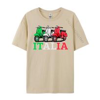 Italija Motoroleris Mopedas Motociklas Motociklininkas Kreminiai T marškinėliai Vyriškos dovanos Grafiniai T marškinėliai Streetwear T marškinėliai Laisvalaikio L beige