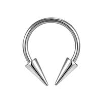ZS 16G Kūgio Septumo Žiedas Nerūdijančio Plieno Pasagos Formos Nosies Auskaras Smaigas Lūpų Žiedai Juodos Spalvos Tragus Helix Auskaras Kūno Papuošalai 1.2MMx10MM gray