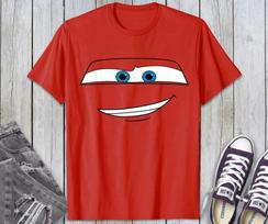Pixar Car Žaibas Makvynas Didelis Veidas Marškinėliai Moteriški T-shirt Vasaros Nauji Unisex Porų Dydžio Gatvės Drabužiai M red