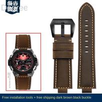 for CASIO G-Shock GST-B400/ GST-B200 Wrist strap leather watch belt cowhide watchband accessories 24*14mm Convex 24*16 Convex 16mm black