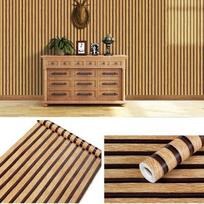 0.45x10m Self Adhesive Wood Slat Wallpaper Modern New Chinese Style for Bedroom Living Room Accent Wall Waterproof Home Decor 45cmX10m