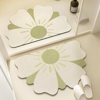Semi-Circular Absorbent Non-Slip Bathroom & Entrance Mat 40x60cm beige