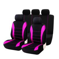 Meksikietiški juodi universalūs 5 vietų automobilio sėdynių užvalkalai su siuvimu 5-piece set for rear seat rožinė raudona spalva