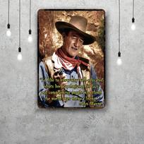 John Wayne Klasikinis Plakatas Rūdyta Metalo Plokštelė Retro Dekoratyvinė Plokštelė Baras Vyro Urvas Garažas Klubas Metalo Ženklas Sienos Dekoracija 20x30cm（7.8x11.8inch） black