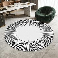 Ins Minimalistinis Juodas Baltas Apvalus Kilimas Svetainės Prabangus Minkštas Dekoro Kilimas Miegamojo Neslystantis Nepūkuojantis Lengvai Valomas Prieškambario Kilimas 80x80cm gray