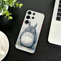 Animacinis O-Totoro-ES telefono dėklas, skirtas Samsung S26, S25, S24, S23, S22, S21, S20, Plus, Fe, Lite, kitiems, juodas dangtelis Samsung S21 s305G black