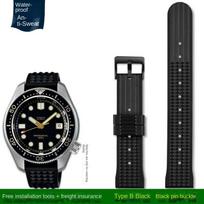 Tinka Seiko PROSPEX protėvių mm serijos replikai SLA017J1 SLA039J1 silikoninės gumos laikrodžio dirželis 20mm 22mm 22mm black