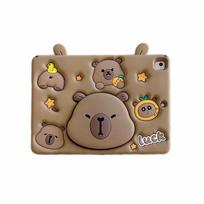 IPad 12-ojo 11 A16 10 9 8 7-osios kartos vaikiškas dėklas IPad Air 2 3 4 5 10.9 2022 Mini 6 7 Pro 11 Kapibara su teleskopiniu stoveliu Planšetinio kompiuterio apsauginis dėklas iPad 12th 11" 2026