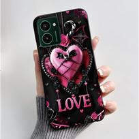 Minkštas TPU dėklas Nokia HMD Pulse Pro Pulse+ Plus, prabangus, mielas, meilės triušis, juokingas, juodas silikoninis apsauginis galinis dangtelis, telefono dėklas Nokia HMD Pulse Plus