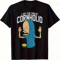 Vise and Bart I Am The Great Cornholio T-Shirt Casual Summer Crew Neck with Print Slight Stretch Fabric Perfect for Men XXXL juoda