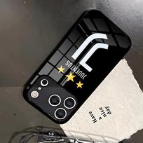 J-Juventus-SE Telefono dėklas IPhone 17 Pro Max 16 15 14 Pro Max 13 11 X Xs Xr 8 7Plus Stiklinis dangtelis iPhone17 black
