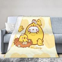 Molang Linksmas Animacinis Pledas Kokybiškas Šiltas Mesti Pledą Žiemos Berniukas Mergaitė Sofa Lova Linksmas Lovatiesė 75x90cm