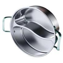 Aukštos kokybės 32cm 34cm padalintas karštasis puodas maisto gaminimo puodas vienalaikiam dviejų skonių gaminimui ant indukcinės viryklės gray