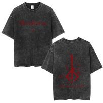 Skalbti Vintažiniai Žaidimo Bloodborne Fear The Old Blood Marškinėliai Vyrams Moterims Laisvalaikio Dydžio T-shirt Vyriški Aukštos Kokybės Medvilniniai Marškinėliai M black