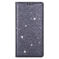 Blizgus odinis dėklas Samsung Galaxy S25 S26 S24 S23 FE S22 S21 Ultra Plus + A37 A57 A07 A17 A06 A16 A36 A56 A26 Atverčiamas dangtelis Galaxy S22 Plus pilka