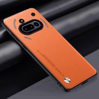 For Nothing Phone 3A Case Luxury PU Leather Phone Case For Nothing Phone3A 5G Back Cover TPU Silicone Shockproof Full Protection Nothing Phone 3A oranžinė