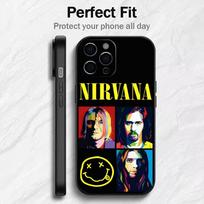 N-Nirvana Grunge K-Kurt Cobain Singer Phone Case For iPhone17,16,15,14,13,12 Plus,Max Soft Silicone Black Cover iPhone17