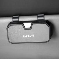 Automobilio emblema Skydelio akiniai dėklas Ožkos odos Saulės akinių laikiklis Organizatorius Klipas Kia Sportage Sorento K5 K3 Seltos Rio Carnival Ceed black