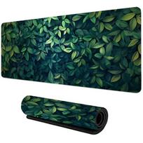 Botanical Green Floral Plant Mouse Pad Large Desk Pad NonSlip Gaming accessories Mouse Mat Stitched Edges for Office and Home 400x800x2MM gray