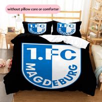 1.FC Magdeburg rašto patalynė Namų dekoracija Gimtadienio dovana (1 * antklodės užvalkalas + 2 * pagalvės užvalkalai, be šerdies) 135x200cm
