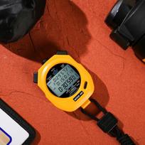 ULTRAK DT495A Chronometras: 100 ratų chronometras su 3 eilučių ekranu lengvosios atletikos treniruotėms Yellow brown