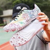 Track and field spikes student high school entrance examination sports running shoes male and female students sports shoes sprint long jump 43 white
