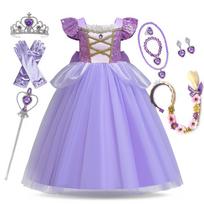 Mergaitės Rapunzel suknelė Vaikams Pasakų šalis Karnavalo princesės kostiumas Gimtadienio suknelė Apranga Drabužiai Vestidos 110(3T) pink