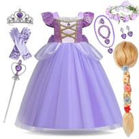Mergaitės Rapunzel suknelė Vaikams Pasakų šalis Karnavalo princesės kostiumas Gimtadienio suknelė Apranga Drabužiai Vestidos 130(5-6T) pink