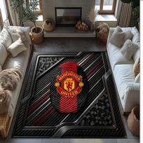 Manchester United Printed Flannel Area Rug Non Slip Soft Polyester Floor Carpet Indoor Decor Mat for Bedroom Living Room Sofa 100cmx150cm
