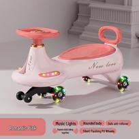 Bluetooth svyruojantis automobilis-paspiriamasis paspirtukas vaikams nuo 1 iki 6 metų – Apsaugos nuo apvirtimo dizainas, Tinka berniukams ir mergaitėms, Naujas Niu Niu modelis. pink