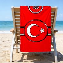 Turkish Football Emblem Microfiber Beach Towel, Lightweight And Quick-Dry, for Summer Travel, Beach Essential, Swimming Pool Outdoor 80cmx160cm(31x63inch)