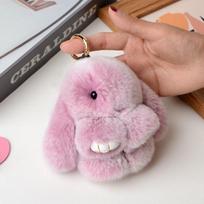 10CM Mini Purus Tikro Kailio Pompomas Triušio Raktų Pakabukas Moterims Merginoms Mielas Pliušinis Triušio Raktų Žiedas Ant Rankinės Papuošalas Vestuvių Šventės Žaislas Vaikų Dovana brown