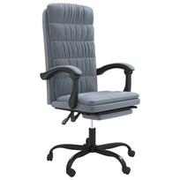 Office Chair with Reclining Function Dark Gray Velvet