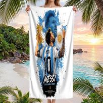 Lionelio Messi paplūdimio rankšluostis Minkštas mikropluošto vasaros rankšluostis Greitai džiūstantis sugeriantis rankšluostis paplūdimiui, baseinui, kelionėms 70cmx140cm(27x55inch)